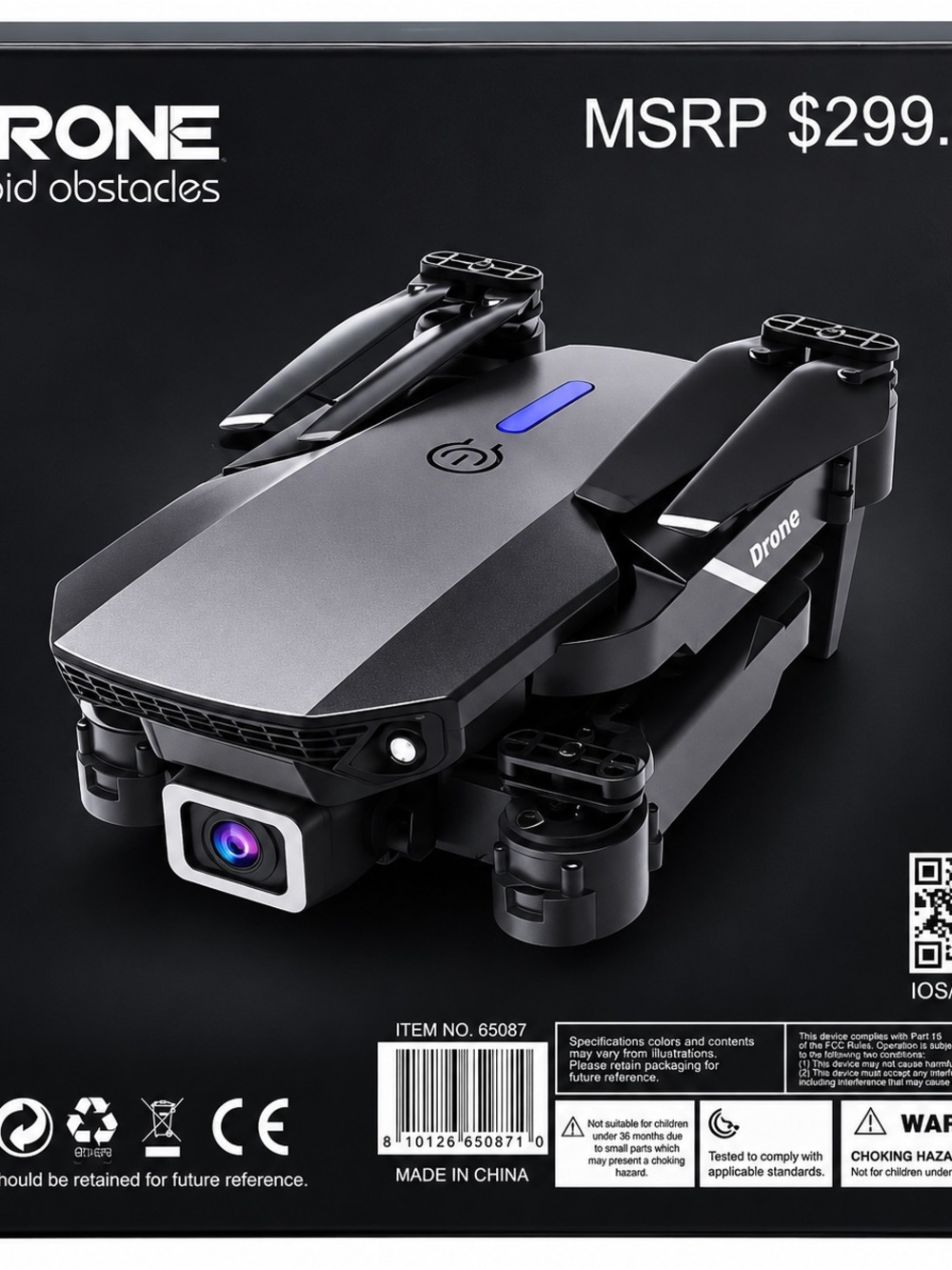 Foldable Camera with Stabilized Lens - Black
